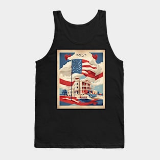 Boston Texas States of America Tourism Vintage Poster Tank Top